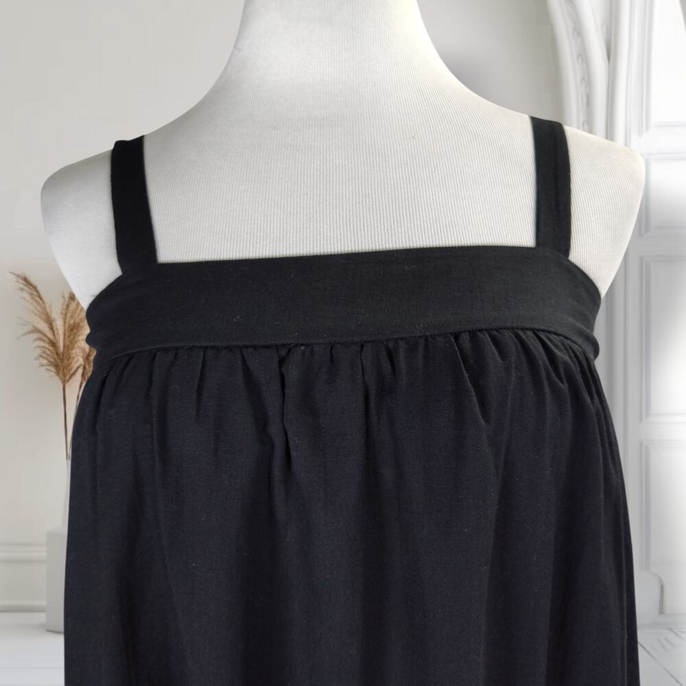 Jenni Kayne Black Cotton Linen Tiered Midi Dress XS Minimalist Coastal - Picture 5 of 14